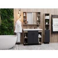  Onika Тумба под умывальник Тимбер 100.10 110010 (серый матовый/дуб сонома) - Превью изображения №3 — Интернет-магазин Time-Shop