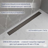 Трап/канал Lauter 210365-1-QGGM 600x55 (оружейная сталь) - Превью изображения №2 — Интернет-магазин Time-Shop