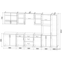 Готовая кухня Интерлиния Мила Крафт 3.4 (дуб английский) - Превью изображения №4 — Интернет-магазин Time-Shop