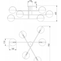 Люстра средней высоты Евросвет Grazia 70148/6 черный/золото - Превью изображения №2 — Интернет-магазин Time-Shop