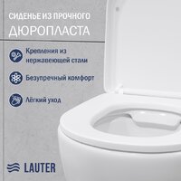 Унитаз подвесной Lauter Vortex 2110830 + TECE Kit 9400413 с кнопкой (белый) - Превью изображения №3 — Интернет-магазин Time-Shop