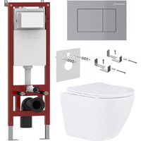 Roxen Antares в комплекте с инсталляцией Asten Readle Zentralmodul AR0601-185M с кнопкой сатин (хром матовый)