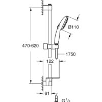 Душевой гарнитур  Grohe Tempesta 27600003 - Превью изображения №4 — Интернет-магазин Time-Shop