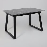Кухонный стол Lepremo AV 1208 HPL+МДФ раздвижной 1200-1600x800 (черный тунис/черный) - Превью изображения №2 — Интернет-магазин Time-Shop