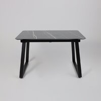 Кухонный стол Lepremo AV 1208 HPL+МДФ раздвижной 1200-1600x800 (черный тунис/черный) - Превью изображения №5 — Интернет-магазин Time-Shop