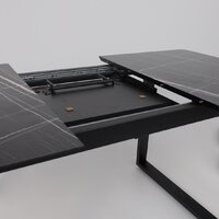 Кухонный стол Lepremo AV 1208 HPL+МДФ раздвижной 1200-1600x800 (черный тунис/черный) - Превью изображения №14 — Интернет-магазин Time-Shop