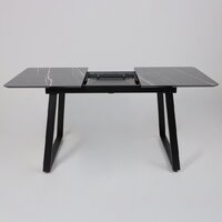 Кухонный стол Lepremo AV 1208 HPL+МДФ раздвижной 1200-1600x800 (черный тунис/черный) - Превью изображения №6 — Интернет-магазин Time-Shop