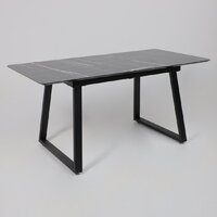 Кухонный стол Lepremo AV 1208 HPL+МДФ раздвижной 1200-1600x800 (черный тунис/черный) - Превью изображения №10 — Интернет-магазин Time-Shop