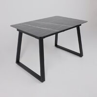 Кухонный стол Lepremo AV 1208 HPL+МДФ раздвижной 1200-1600x800 (черный тунис/черный) - Превью изображения №3 — Интернет-магазин Time-Shop