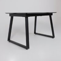 Кухонный стол Lepremo AV 1208 HPL+МДФ раздвижной 1200-1600x800 (черный тунис/черный) - Превью изображения №4 — Интернет-магазин Time-Shop