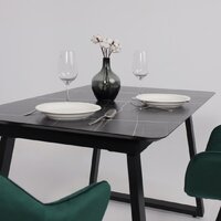 Кухонный стол Lepremo AV 1208 HPL+МДФ раздвижной 1200-1600x800 (черный тунис/черный) - Превью изображения №20 — Интернет-магазин Time-Shop