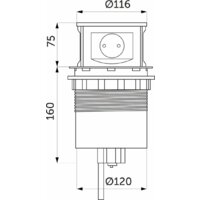 Блок розеток AKS Nova Tor USB выдвижной (3 розетки, сталь) - Превью изображения №2 — Интернет-магазин Time-Shop