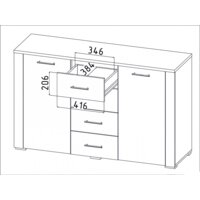 Комод Интерлиния Коламбия КЛ-10 (дуб венге/дуб серый) - Превью изображения №2 — Интернет-магазин Time-Shop
