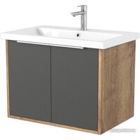 Дабер Тумба под умывальник 018 Cersanit Como 70 Т18.7С.0.22Б (дуб галифакс/серый/ручка белая)