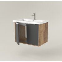  Дабер Тумба под умывальник 018 Cersanit Como 70 Т18.7С.0.22Б (дуб галифакс/серый/ручка белая) - Превью изображения №3 — Интернет-магазин Time-Shop