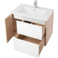  Акватон Тумба под умывальник Бостон 75 1A252601BN010 (белый/дуб эврика) - Превью изображения №2 — Интернет-магазин Time-Shop