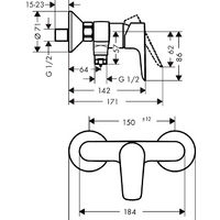 Смеситель Hansgrohe Talis E 71760990 (золотистый) - Превью изображения №2 — Интернет-магазин Time-Shop