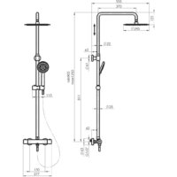 Душевая система  Rubineta Olo BK + Thermo-15 BK 625038 - Превью изображения №2 — Интернет-магазин Time-Shop