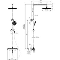 Душевая система  Rubineta Olo BK + Thermo-15 BK 625038 - Превью изображения №2 — Интернет-магазин Time-Shop
