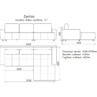 Угловой диван Mio Tesoro Santos 4УС (JH3565-16) - Превью изображения №9 — Интернет-магазин Time-Shop