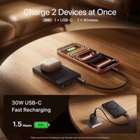 Внешний аккумулятор Baseus PicoGo AM52 Slim Qi2.2 Magnetic Power Bank 45W 10000mAh (черный) - Превью изображения №7 — Интернет-магазин Time-Shop