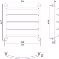 Полотенцесушитель Сунержа Галант+ 600x600 00-0200-6060 - Превью изображения №3 — Интернет-магазин Time-Shop