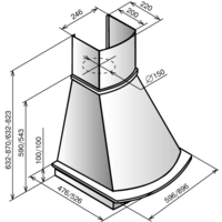 Кухонная вытяжка Elikor Ротонда 50П-650-П3Л (бежевый/дуб неокрашенный) (840506) - Превью изображения №2 — Интернет-магазин Time-Shop