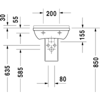 Умывальник Duravit Starck 3 45x32 (0750450000) - Превью изображения №3 — Интернет-магазин Time-Shop