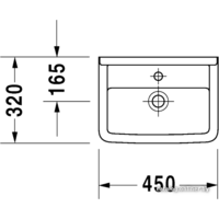 Умывальник Duravit Starck 3 45x32 (0750450000) - Превью изображения №2 — Интернет-магазин Time-Shop