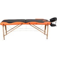 Массажный стол Atlas Sport складной 2-с деревянный 70 см (черно-оранжевый) - Превью изображения №2 — Интернет-магазин Time-Shop