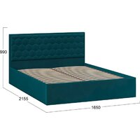Кровать Трия Порто универсальная 1600 (велюр Confetti Izumrud) - Превью изображения №3 — Интернет-магазин Time-Shop