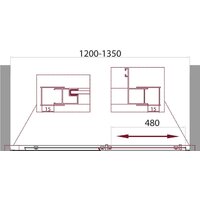 Душевая дверь BelBagno UNIQUE-BF-1-120/135-C-Cr (прозрачное стекло) - Превью изображения №5 — Интернет-магазин Time-Shop