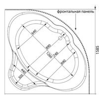Ванна Aquanet Santiago 160x160 (с каркасом и экраном) - Превью изображения №5 — Интернет-магазин Time-Shop