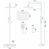 Душевая система  Rea Rob black REA-P6627 - Превью изображения №9 — Интернет-магазин Time-Shop