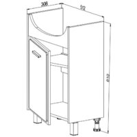  СанитаМебель Тумба под умывальник Этна 67.550 - Превью изображения №2 — Интернет-магазин Time-Shop
