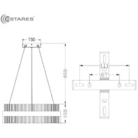Подвесная люстра Estares Sofia 100W R-APP-500x1100-CHROME/CLEAR-220-IP20_Ч - Превью изображения №7 — Интернет-магазин Time-Shop