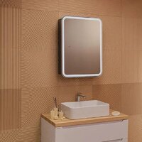  Silver Mirrors Шкаф с зеркалом для ванной Фиджи-Антрацит Flip 60 ИК LED-00003042 - Превью изображения №2 — Интернет-магазин Time-Shop