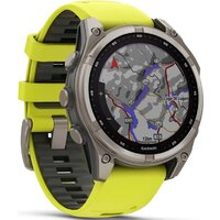 Умные часы Garmin Fenix 8 Solar, Sapphire 47мм (титановый серый с желтым ремешком) - Превью изображения №2 — Интернет-магазин Time-Shop
