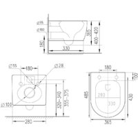 Унитаз подвесной Roxen Antares в комплекте с инсталляцией Asten Readle Zentralmodul AR0601-185CH с кнопкой (хром глянец) - Превью изображения №20 — Интернет-магазин Time-Shop