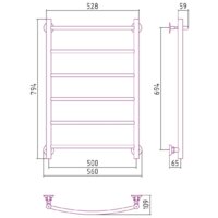 Полотенцесушитель Стилье Версия-Н2 800х500 (6) Г 18 00622-8050 - Превью изображения №3 — Интернет-магазин Time-Shop