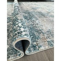 Ковер для жилой комнаты Radjab Carpet Бьянка прямоугольник D057A 7615RK-b 2x2.9 (cream shirink/blue fdy) - Превью изображения №2 — Интернет-магазин Time-Shop