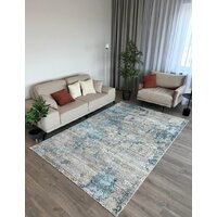 Ковер для жилой комнаты Radjab Carpet Бьянка прямоугольник D057A 7615RK-b 2x2.9 (cream shirink/blue fdy) - Превью изображения №4 — Интернет-магазин Time-Shop