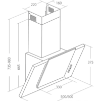 Кухонная вытяжка Akpo Mirt Eco 50 WK-4 (черный) - Превью изображения №2 — Интернет-магазин Time-Shop