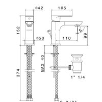 Смеситель Kerama Marazzi Piano 69310KM.21.018 - Превью изображения №2 — Интернет-магазин Time-Shop