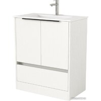 Дабер Тумба под умывальник 017 70 Т17.7.0.5Ч (белый древесный/ручка черная)