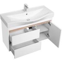  Акватон Тумба под умывальник Нортон 100 1A249001NT010 (белый/дуб эндгр.) - Превью изображения №3 — Интернет-магазин Time-Shop