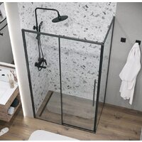 Душевая стенка Grossman Galaxy 80x195 200.K33.01.80.21.00 (черный матовый/стекло прозрачное) - Превью изображения №8 — Интернет-магазин Time-Shop