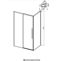 Душевая стенка Grossman Galaxy 80x195 200.K33.01.80.21.00 (черный матовый/стекло прозрачное) - Превью изображения №9 — Интернет-магазин Time-Shop