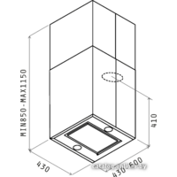 Кухонная вытяжка Elica Kuadra Island IX/A/43 (PRF0007655) - Превью изображения №4 — Интернет-магазин Time-Shop