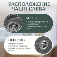Кухонная мойка Saniteco Pura (графит) - Превью изображения №2 — Интернет-магазин Time-Shop